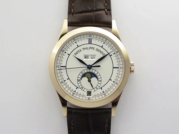 Annual Calendar Complications 5396 RG GRF Best Edition White dial Blue Markers on Brown leather strap A324