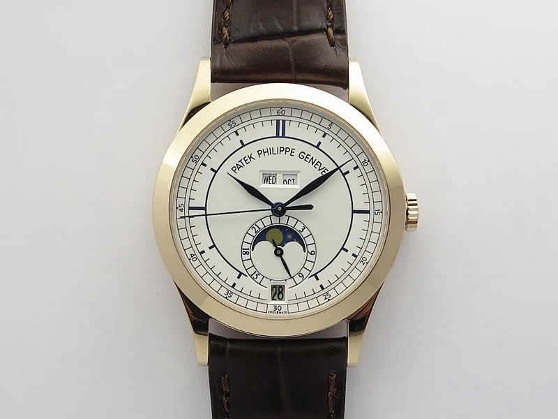 Annual Calendar Complications 5396 RG GRF Best Edition White dial Blue Markers on Brown leather strap A324