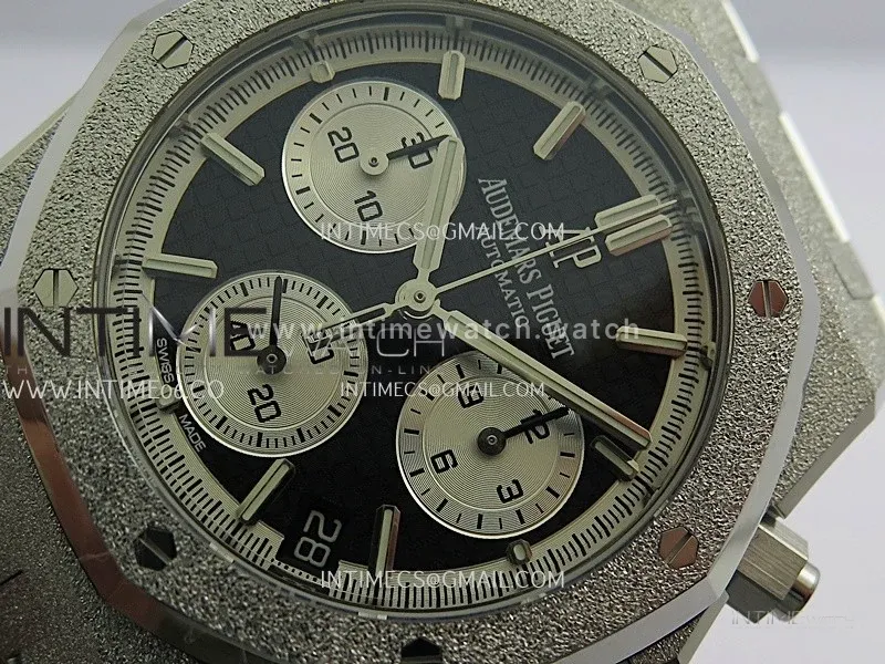 Royal Oak Chrono 26240 Frosted SS Gain Weight V2 DDF 1:1 Best Edition Black Dial Frosted SS Bracelet Super Clone DD4401(SW Dial)