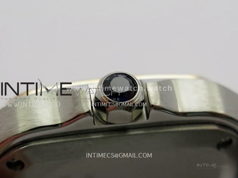 Santos de Cartier 27mm SS/RG 8848F 1:1 Best Edition Red Dial On SS/RG SmartLinks Bracelet Ronda Quartz