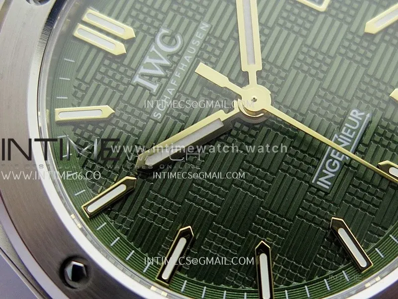 Ingenieur IW328908 SS GHF 1:1 Best Edition Green Grid Dial On SS Bracelet Miyota 9015