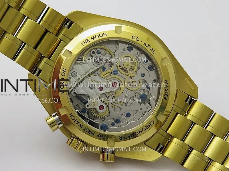 Speedmaster Professional YG N1F Best Edition Green Dial On YG Bracelet Asian 3861