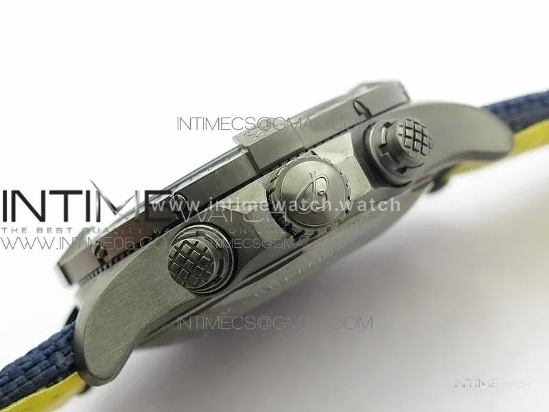 Avenger Bandit V13317 Titanium DLC B50 Best Edition Blue Dial Numbers Makers on Blue Nylon strap A7750