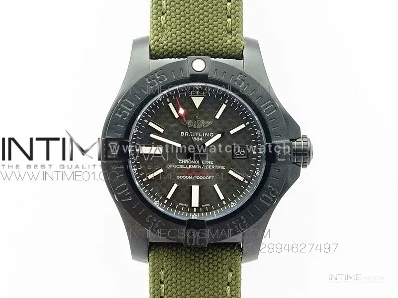 Avenger II Seawolf PVD Black CF Dial on Green Nylon Strap A2836