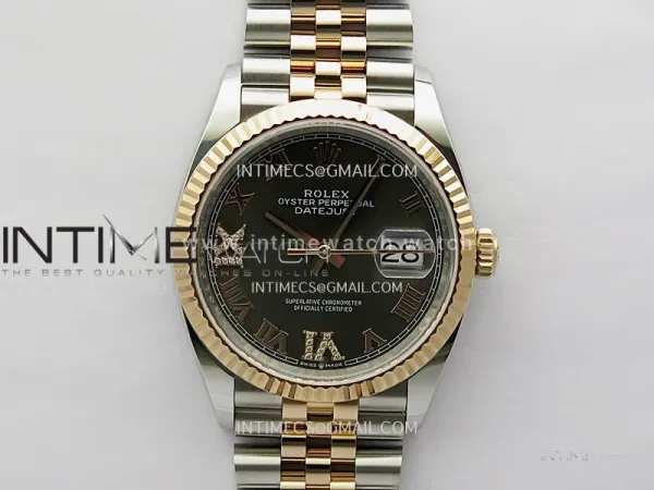 DateJust 126233 36mm 904L SS/RG ONE Factory 1:1 Best Edition Gray Dial Roman Diamond Marker On Jubilee Bracelet DD3235
