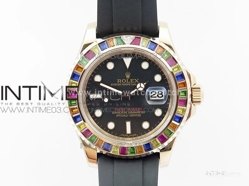 Yacht-Master 40 116695SATS GMF 1:1 Best Edition 904L Case on Black Rubber Strap