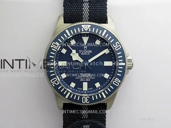 Pelagos FXD Blue Ceramic Bezel Ti B12 1:1 V4 Best Edition Blue Dial On Blue Nylon Strap