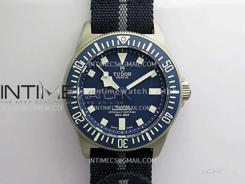 Pelagos FXD Blue Ceramic Bezel Ti B12 1:1 V4 Best Edition Blue Dial On Blue Nylon Strap