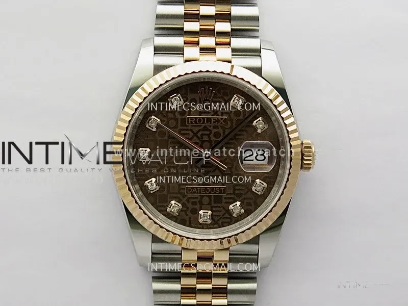 DateJust 126233 36mm 904L SS/RG ONE Factory 1:1 Best Edition Brown Jubilee Dial Diamond Marker On Jubilee Bracelet DD3235