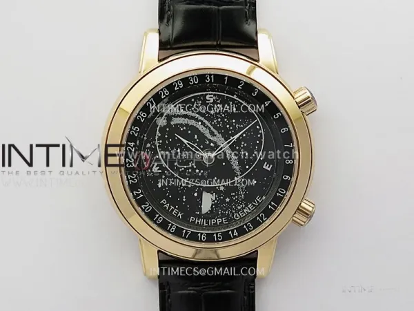 Grand Complications 6102G Moon RG YF Black Dial on Black Leather Strap A240