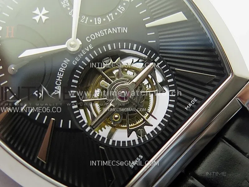 Malte Tourbillon SS AXF Best Edition Black Dial on Black Leather Strap