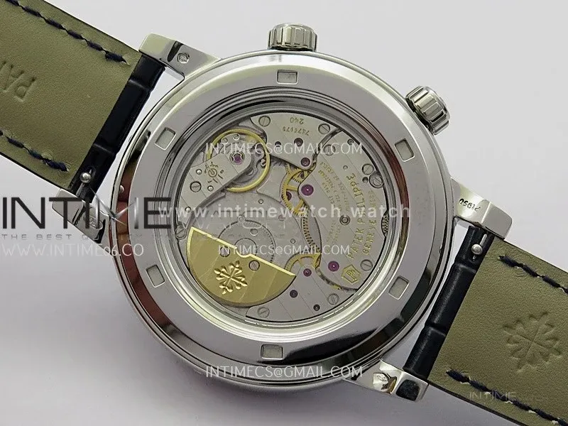 Grand Complications 6104 13P-010 SS PPF 1:1 Green T Dia Blue Dial On Blue Leather Strap Super Clone Asian 240