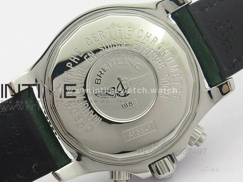 SuperOcan SteelFish SS White Dial on Green Leather Strap A7750