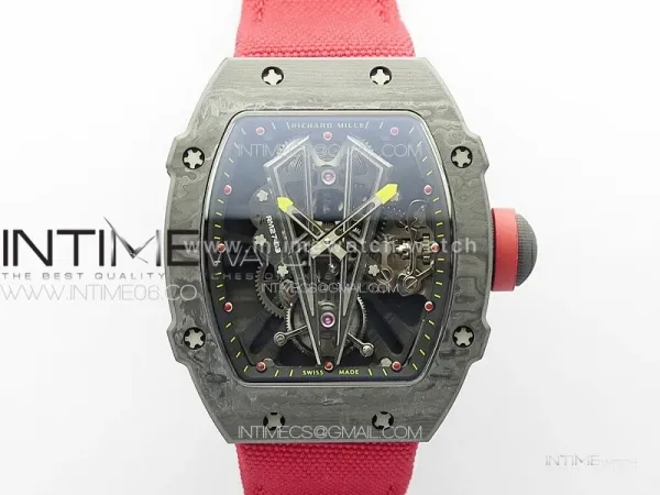 RM027-03 NTPT Real Tourbillon RMF Best Edition Skeleton Dial on Red Nylon Strap