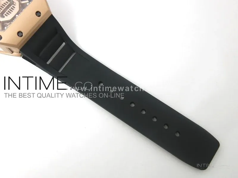 RICHARD MILLE Gold Dial RG A23J on Black Rubber Strap