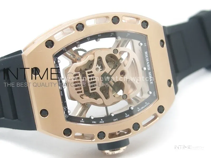 RICHARD MILLE Gold Dial RG A23J on Black Rubber Strap