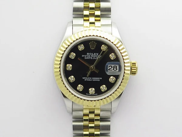 Datejust 28mm 279173 SS/YG BP Best Edition Black Crystals Markers Dial on SS/YG Jubilee Bracelet ETA2671