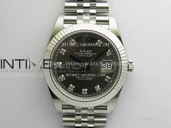 DateJust 126334 904L SS ERF 1:1 Best Edition Gray Dial Diamond Marker On Jubilee Bracelet SH3235 (Free Sprung)