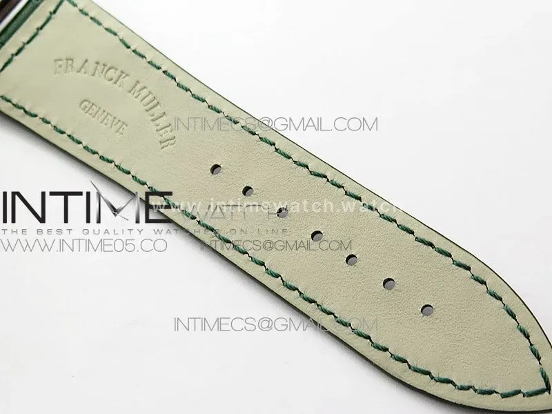 Master Square SS Ladies ZF 1:1 Best Edition White Colorful Roman Dial on Green Leather Strap Ronda Quartz