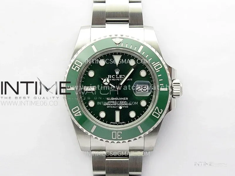 Submariner 116610 LV Green Ceramic C+F 904L 1:1 Best Edition on SS Bracelet VR3135