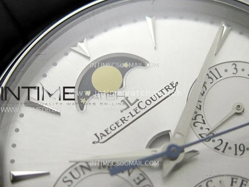Master Ultra Thin Perpetual Calendar SS J Factory Best Edition Silver Dial on Black Leather Strap A868