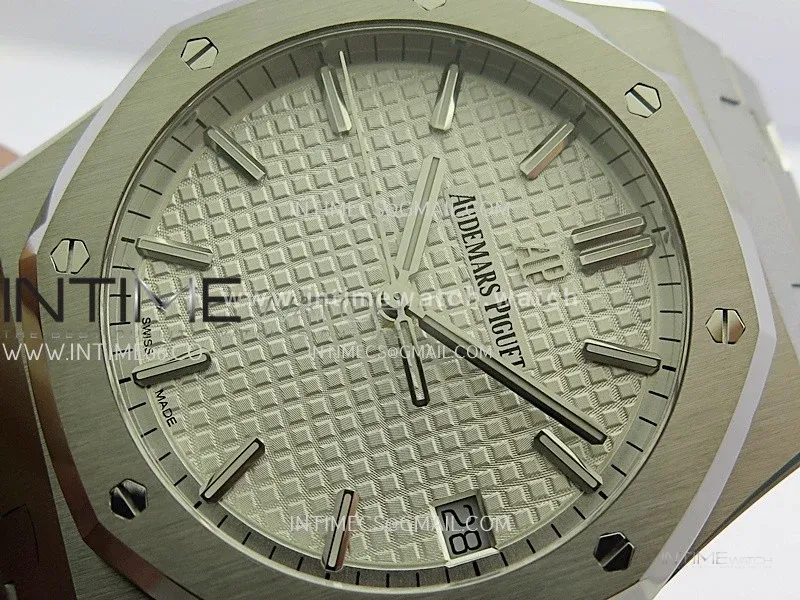 Royal Oak 41mm 15500 SS ZF Free Sprung V4 1:1 Best Edition Silver Textured Dial On SS Bracelet Super Clone A4302