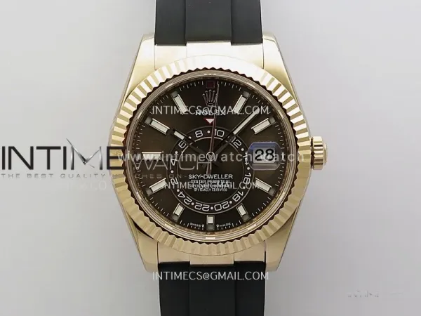 Sky-Dweller 336235 Gain Weight RG ZF 1:1 Best Edition Brown Dial On Oysterflex Rubber Strap Asian 2824