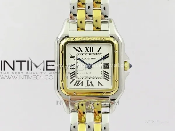 Panthère Secrete Ladies 27mm SS/YG 8848F 1:1 Best Edition White Dial on SS/YG Bracelet Ronda Quartz
