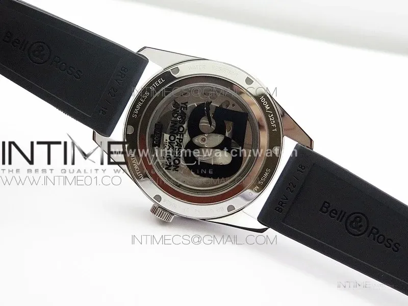 Vintage BR123 50 Years SS Brown Dial on Black Rubber Strap MIYOTA 9015