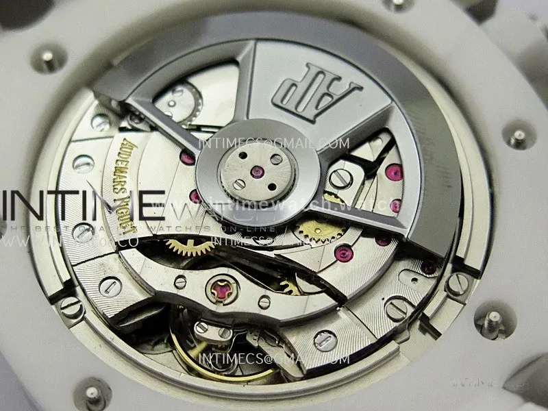 Royal Oak Offshore 44mm White Ceramic TKF 1:1 Best Edition White Dial on White Rubber Strap A3126