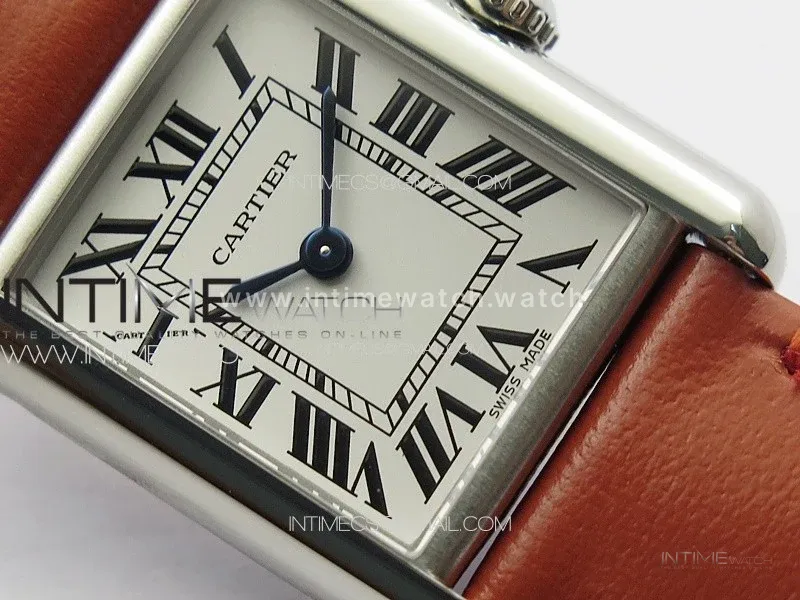 Tank Louis Ladies 22mm SS 8848F 1:1 Best Edition White Dial on Orange Leather Strap Ronda Quartz