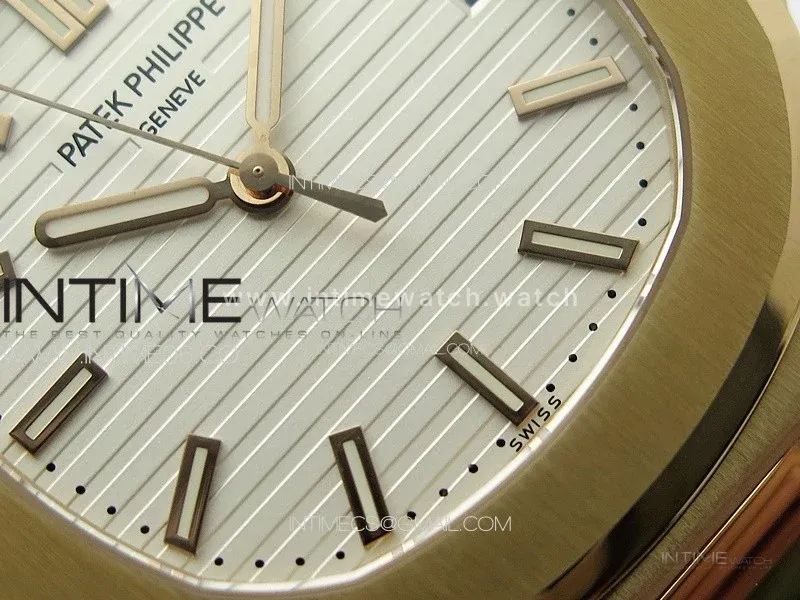 Nautilus 5711/1R PPF 1:1 Best Edition White Textured Dial on Brown Rubber Strap 324CS