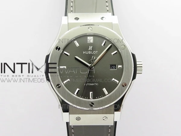 Classic Fusion 42mm SS B50F Gray Dial On Black Gummy Strap A2892