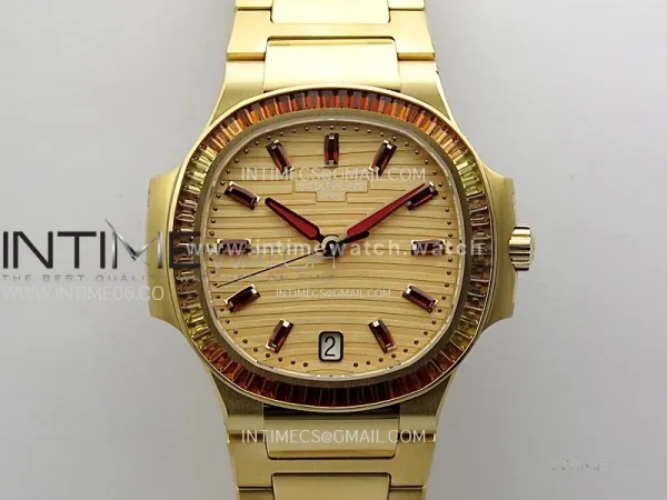 Nautilus 7118/1300R-001 Color Diamonds Bezel RG PPF 1:1 Best Edition RG Dial on RG Bracelet A324 Super Clone