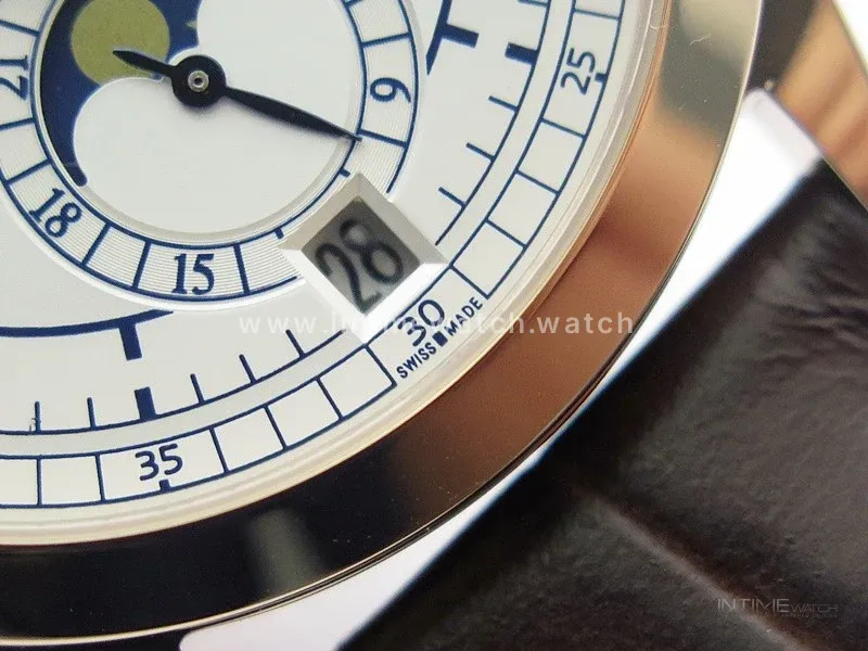 Annual Calendar Complications 5396 RG GRF Best Edition White dial Blue Markers on Brown leather strap A324
