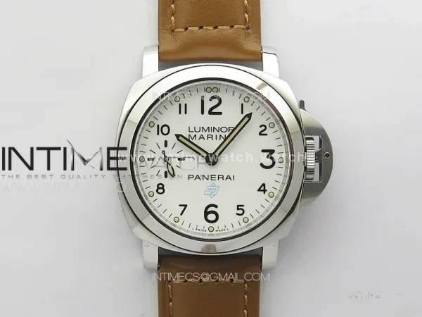 PAM778 W HWF 1:1 Best Edition White Dial on Brown Leather Strap A6497