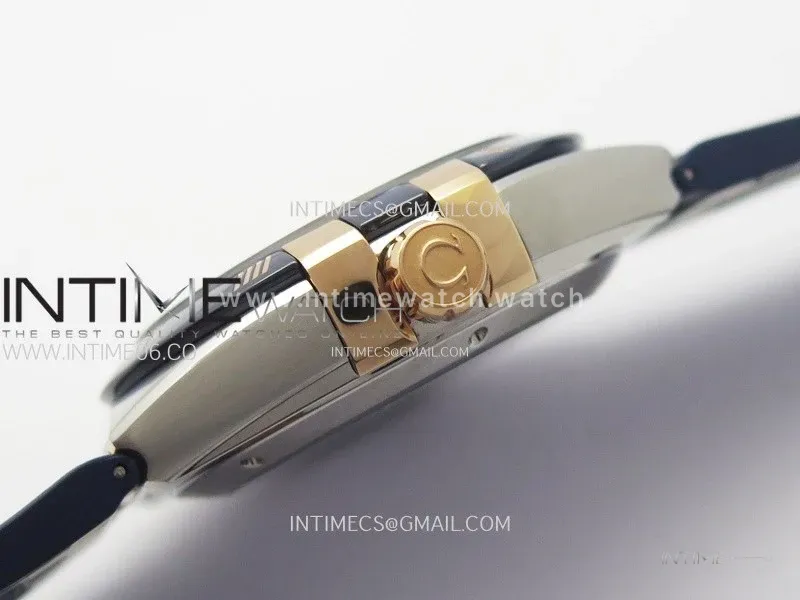 Constellation 41mm RG/Blue Ceramic Bezel VSF 1:1 Best Edition Blue Dial on Blue Gummy Strap A8900