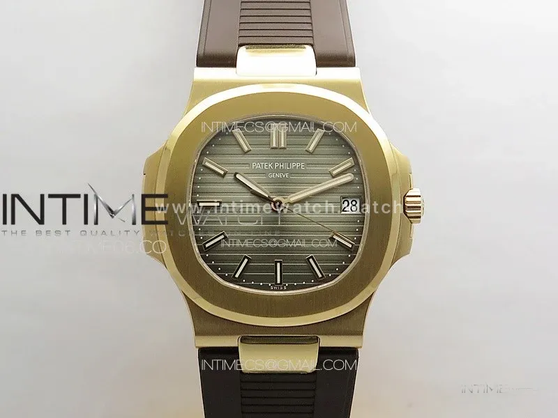 Nautilus 5711/1R PPF 1:1 Best Edition Brown Textured Dial on Brown Rubber Strap 324CS