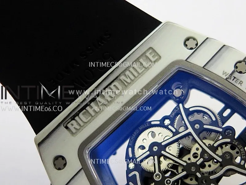 RM 61-01 Yohan Blake White NTPT ZF 1:1 Best Edition on Black Rubber Strap RMUL2 Super Clone