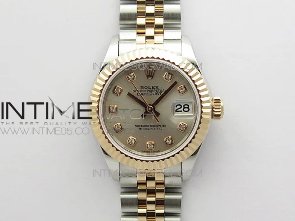 Datejust 28mm 279173 SS/RG BP Best Edition Silver Crystal Markers Dial on SS/RG Jubilee Bracelet ETA2671