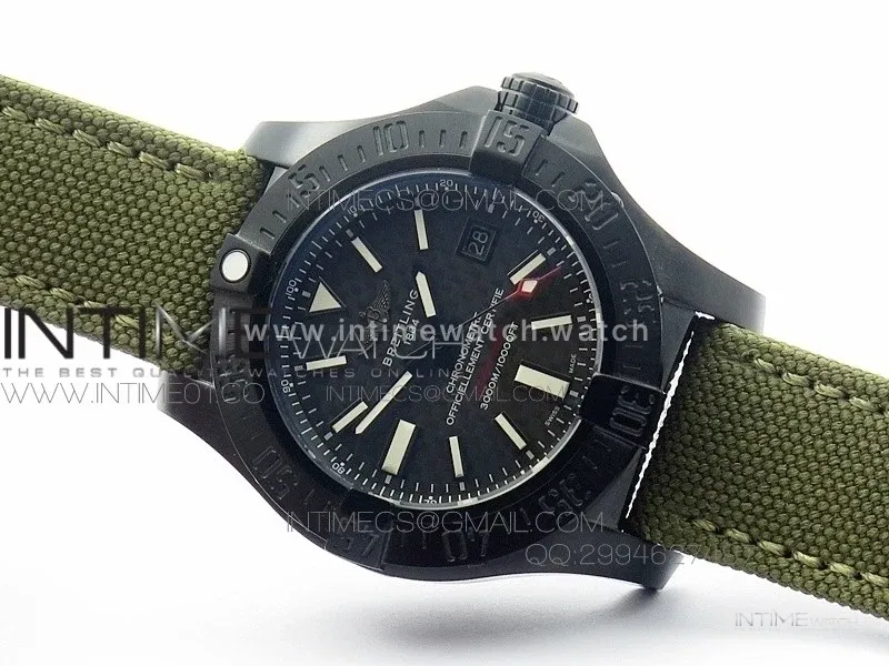 Avenger II Seawolf PVD Black CF Dial on Green Nylon Strap A2836