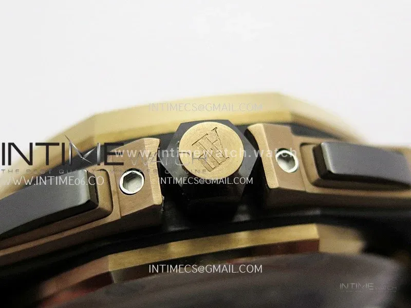 Royal Oak Offshore 44mm Black Ceramic/RG JF 1:1 Best Edition Gray Dial On Black Rubber Strap A3126