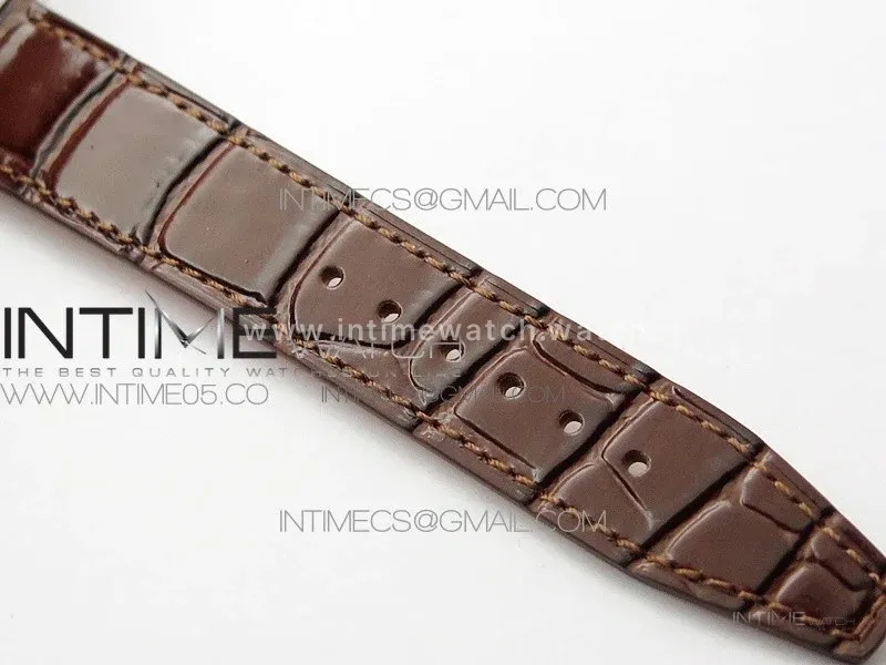 Portofino 37mm SS Diamond Bezel A7F 1:1 Best Edition Silver Dial on Brown Leather Strap A2892