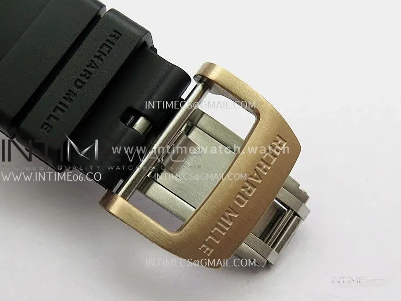 Mille Studio RM67-01 Real Power Reserve RG Black Skeleton Dial On Black Rubber Strap CRMA7 Clone (Free Velcro Strap And Tool)
