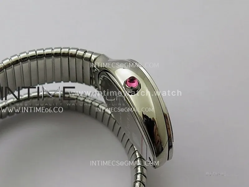 Serpenti 35mm Diamonds Bezel SS BVF 1:1 Best Edition Silver Dial on SS Bracelet Ronda Quartz