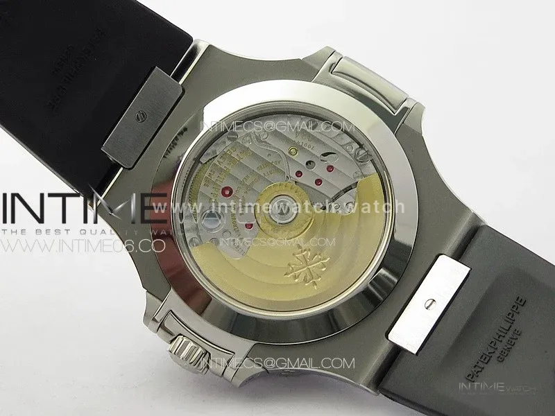 Nautilus 5726 Full Function SS PPF 1:1 Best Edition White Dial on Black Rubber Strap PPF324 (Free Tool)