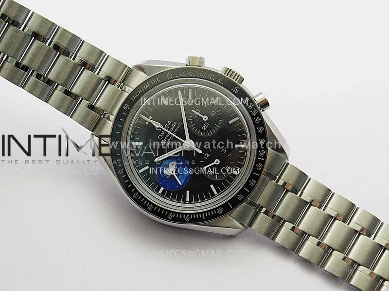 Speedmaster Professional Blue Snoopy SS N1F 1:1 Best Edition Black Dial On SS Bracelet A3861