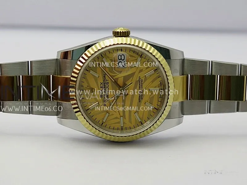 DateJust 126233 36mm 904L SS/YG ONE Factory 1:1 Best Edition Gold Leaves Dial Stick Marker On Oyster Bracelet DD3235