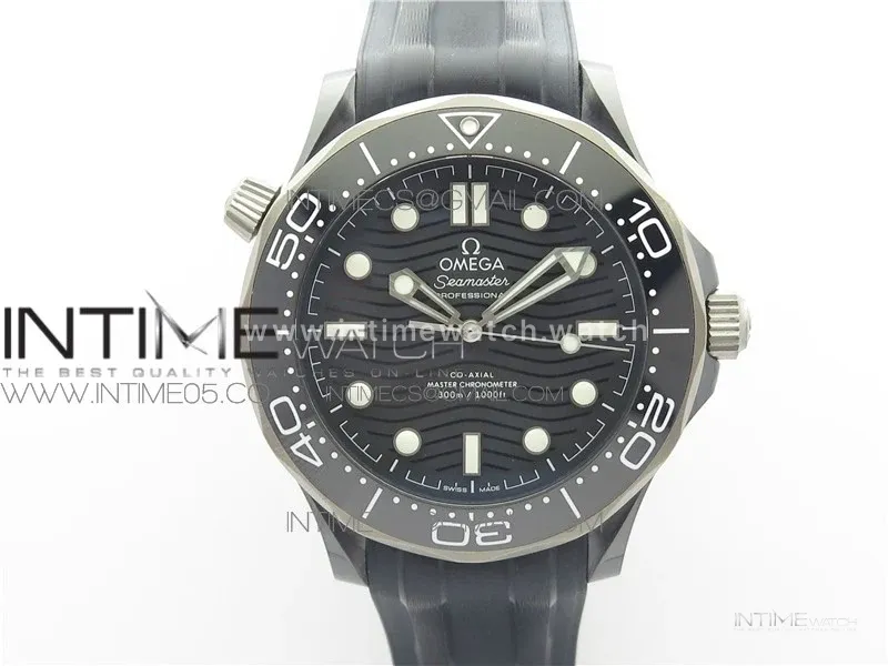 Seamaster Diver 300M Real Ceramic Case VSF 1:1 Best Edition on Black Rubber Strap A8806