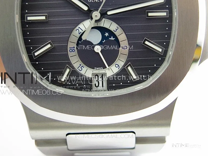 Nautilus 5726 Full Function SS PPF 1:1 Best Edition Gray Dial on SS Bracelet PPF324 (Free Tool)